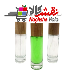 ظرف عطر اسپری 30 گرمی ایزی کریمپ استوانه ای درب چوبی 